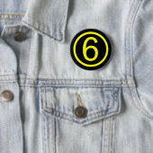 6 - Nummer zes Ronde Button 5,7 Cm (In situ)