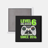 6 Ontgrendeld Geweldige 2016 Video Game 6th Birthd Magneet (Voorkant / Achterkant)