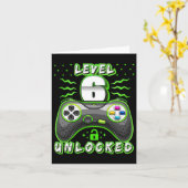 6 Ontgrendeld Videospel 6e Verjaardag Gamer Jongen Kaart (Gele Bloem)