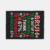 6 Out Of 7 Teachers Funny Ugly Christmas Sweater 6 Fleece Deken (Voorkant (Horizontaal))