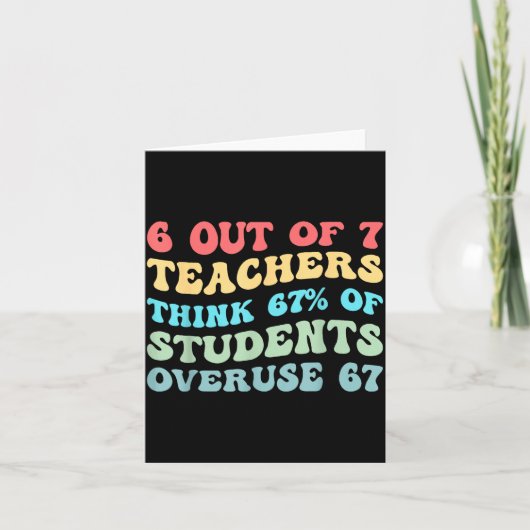 6 Out Of 7 Teachers Think 67% Of Students Overuse  Kaart (Voorkant)