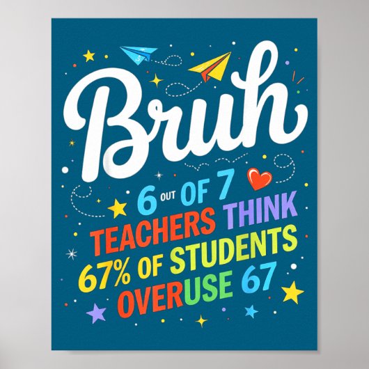 6 Out Of 7 Teachers Think 67% Of Students Overuse Poster (Voorkant)