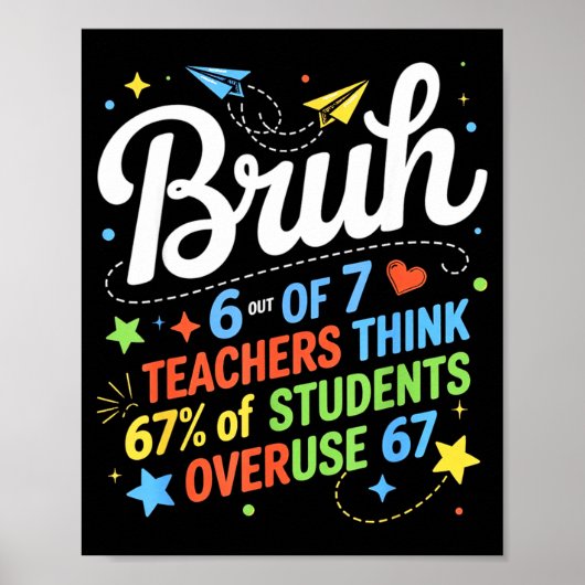 6 Out Of 7 Teachers Think 67% Of Students Overuse Poster (Voorkant)