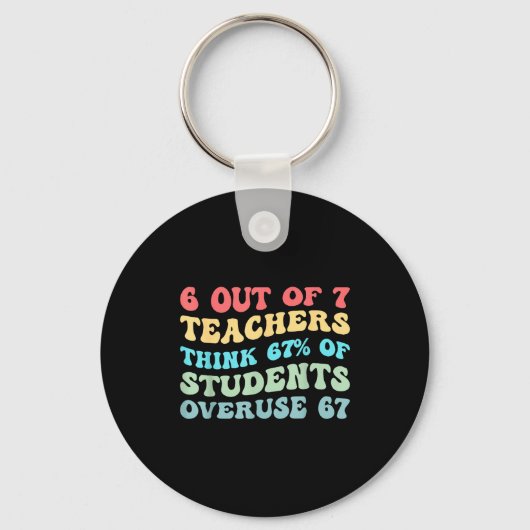 6 Out Of 7 Teachers Think 67% Of Students Overuse  Sleutelhanger (Voorkant)