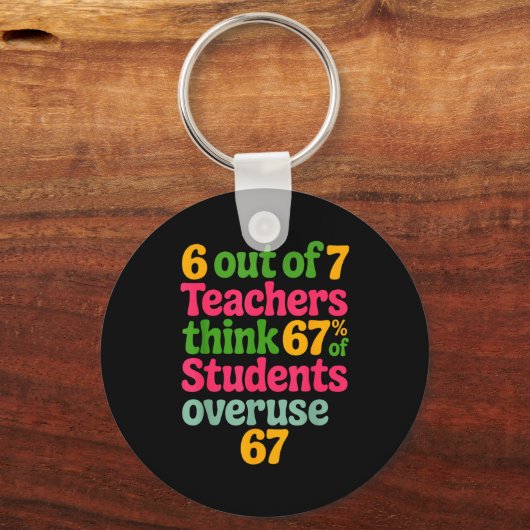 6 Out Of 7 Teachers Think 67% Of Students Overuse  Sleutelhanger (Voorkant)