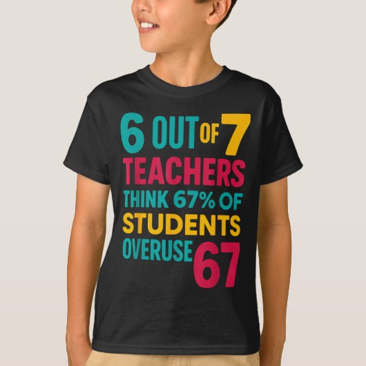 6 Out Of 7 Teachers Think 67% Students Overuse Quo T-shirt (Voorkant)