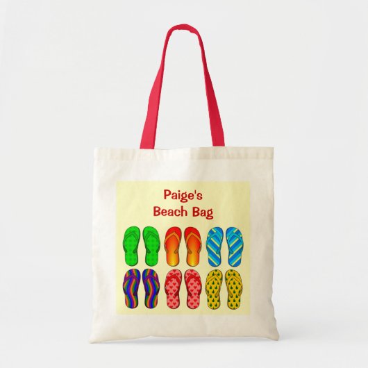 6 paar kleurrijke Teenslipper tapes — Aangepast Tote Bag (Voorkant)