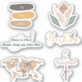 6 pack - Christelijke Paasbijbel Bijbel Kleurrijke Sticker (Voorkant)