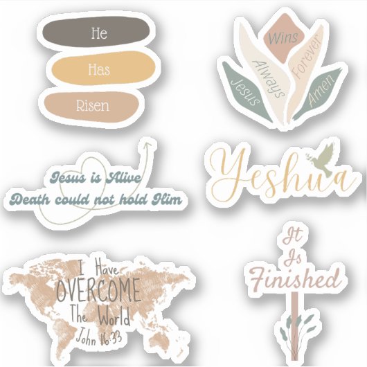 6 pack - Christelijke Paasbijbel Bijbel Kleurrijke Sticker (Voorkant)