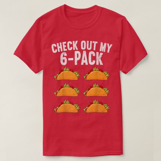 6 Pack Fitness Taco Funny Meican Gym Top voor Taco (Design voorkant)