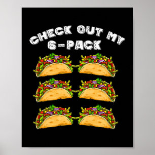 6 Pack Fitness Taco Funny Mexican Gym Top voor Poster