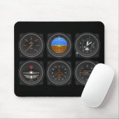 6 Pack of Airplane Gauges Muismat (Met muis)