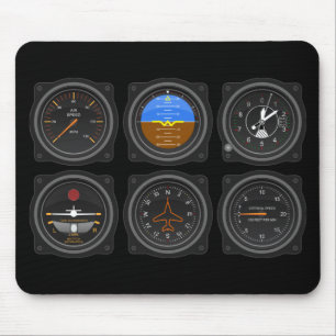 6 Pack of Airplane Gauges Muismat