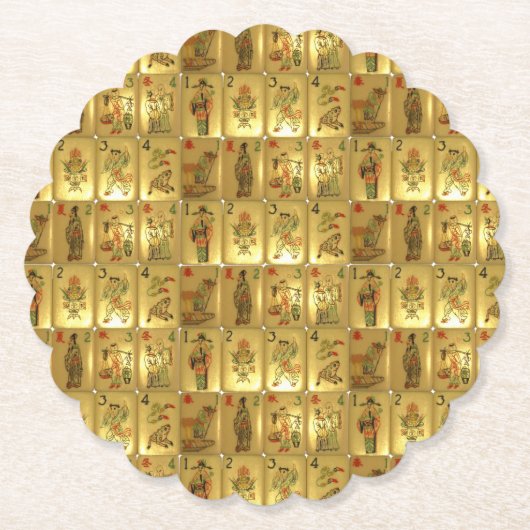 6 papieren onderzetters - Meerlagige bloemen en se (Voorkant)