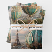 6 Paris Hot Air Balloon Wrapping Drawer Panels Inpakpapier Vel (In situ)
