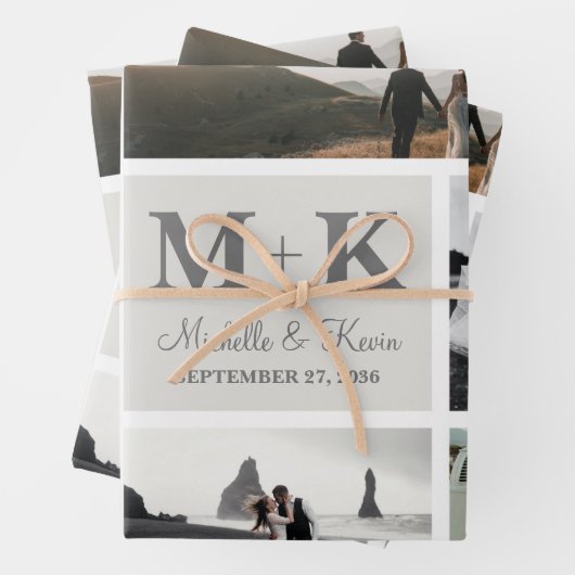 6 Passen getrouwd voor fotobruiloft collage Inpakpapier Vel (In situ)