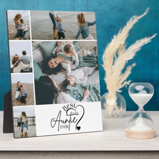 6 Personalized Best Aunt Photo Collage Fotoplaat (Zijkant)