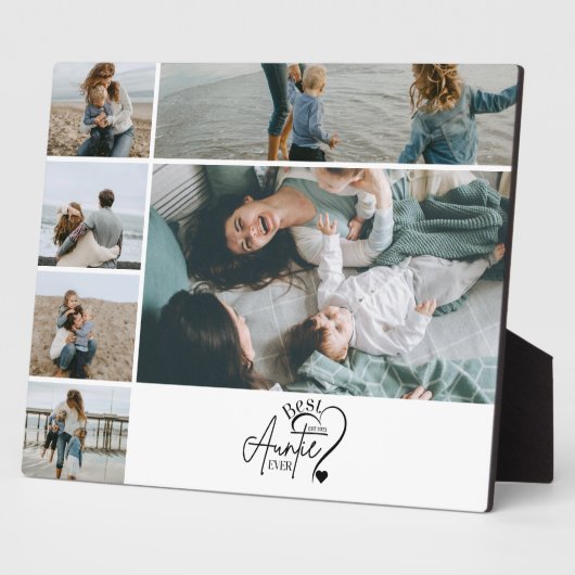 6 Personalized Best Aunt Photo Collage Fotoplaat (Zijkant)