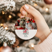 6 Photo Candy Cane Baby 1st Christmas Keramisch Ornament