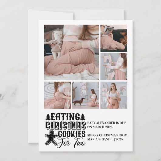 6 Photo Christmas Cookies for 2 Pregnancy  Feestdagenkaart (Voorkant)