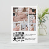 6 Photo Christmas Cookies for 2 Pregnancy  Feestdagenkaart (Staand voorkant)