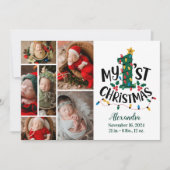 6 Photo Christmas Tree Lights First Christmas Feestdagenkaart (Voorkant)