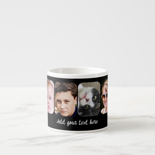 6 photo collage add text black espresso kop (Voorkant)