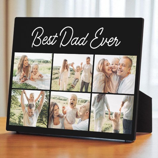 6 Photo Collage Best Dad Ever Custom Modern Fotoplaat