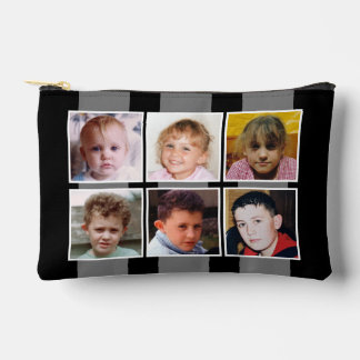 6 photo collage black grey etui