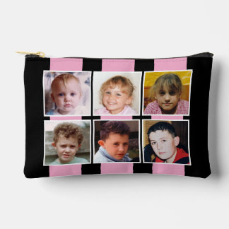 6 photo collage black pink etui
