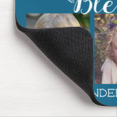 6 Photo Collage Blessings Script Blue Muismat (Hoek)