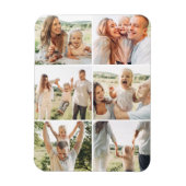 6 Photo Collage Custom Modern Simple  Magneet (Verticaal)