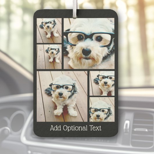 6 Photo Collage - funky pattern black Luchtverfrisser