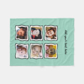 6 photo collage green fleece deken (Voorkant (Horizontaal))