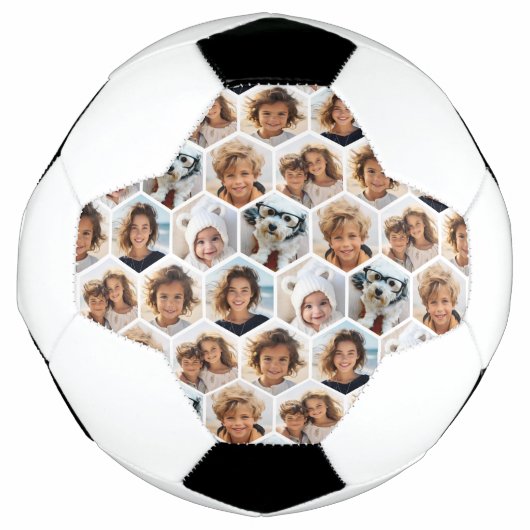 6 Photo Collage honingraatpatroon - BE PATIENT Voetbal (Voorkant)