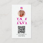 6 Photo Collage Influencer Feed Pink Monogram Visitekaartje (Achterkant)