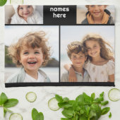 6 Photo Collage Minimalist - wit en zwart Theedoek (Gevouwen)