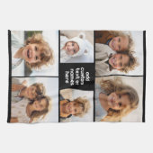 6 Photo Collage Minimalist - wit en zwart Theedoek (Horizontaal)