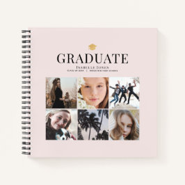 6 Photo Collage Minimalistisch Roze Afstuderen Notitieboek