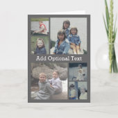 6 Photo Collage Optional Text -- CAN Edit grey Kaart (Voorkant)