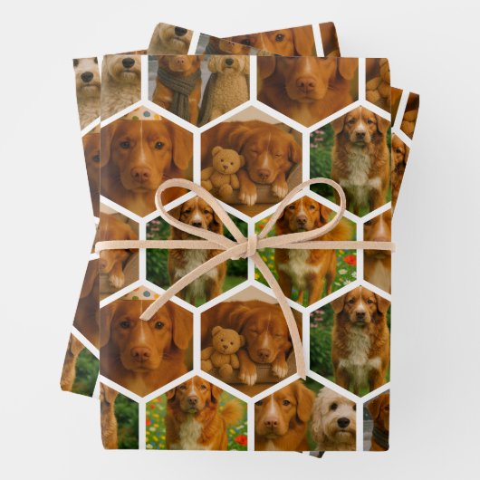 6 Photo Collage Personalized Template Inpakpapier Vel (In situ)