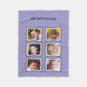 6 photo collage purple fleece deken (Voorkant)