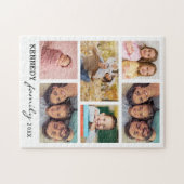6 Photo Collage Sjabloon Familienaam Wit Legpuzzel (Horizontaal)