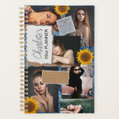6-Photo Collage Sunflower Denim Tickets  Planner (Voorkant)