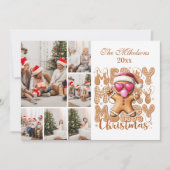 6 Photo Cute Gingerbread  Christmas  Feestdagenkaart (Voorkant)