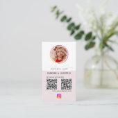 6 Photo Feed Grid Social Media 2 QR-codes Visitekaartje (Staand voorkant)