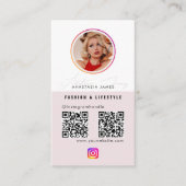 6 Photo Feed Grid Social Media 2 QR-codes Visitekaartje (Voorkant)