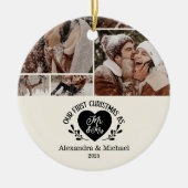 6 Photo Heart First Christmas as Mr & Mrs Keramisch Ornament (Voorkant)