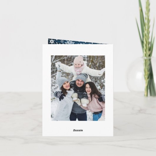 6 PHOTO-kerstfeestjes, bijtend blauw hout Feestdagen Kaart (Achterkant)