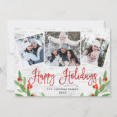 6 PHOTO Kerstmis Rustic Birch Bark Greeting Feestdagenkaart (Voorkant)